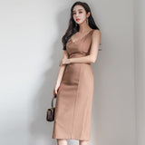 Fashion Women Summer Office Lady Elegant Dress Female Business Tank Workwear Vestidos Clothes