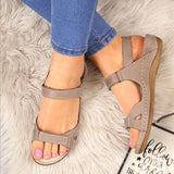 New Soft Three Color Stitching Ladies Comfortable Flat Sandals Open Toe Beach Shoes Woman Footwear