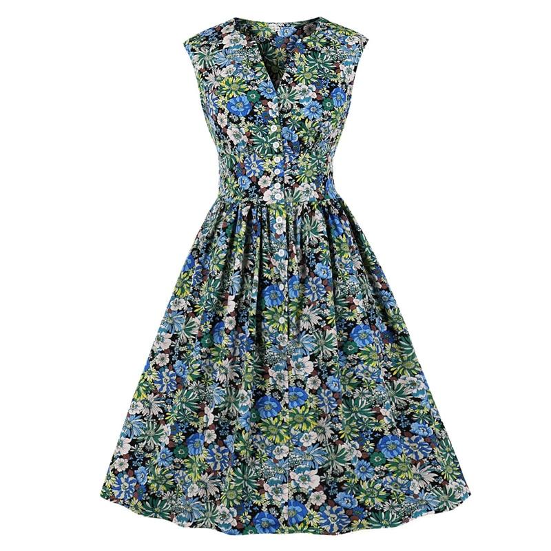 Single Breasted High Waist Vintage Tie Dye Sleeveless Pleated Elegant Summer Dress Plus Size