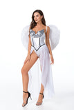 Halloween Party Cosplay Costume Adult Sexy Angel wings White Feather cosplay Dance Stage Show Masquerade Fancy Outfits