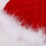 Straps Overbust Corset With Zipper Front Sexy Christmas Corset Waist Cincher Bustier Lingerie Top Plus Size Santa Costume