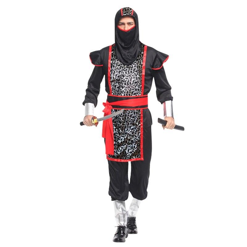 Halloween Ninja with belt hat mask Cosplay Costumes Holiday party Decoration Supplies men women Martial Arts dress up