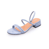 Women Dual-Use in High Heels Korean Version Simple Outer Wear Sandals Slippers