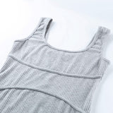 Sexy Sleeveless Summer Casual Fitness Romper Rib knit Streetwear New Trend Jumpsuits