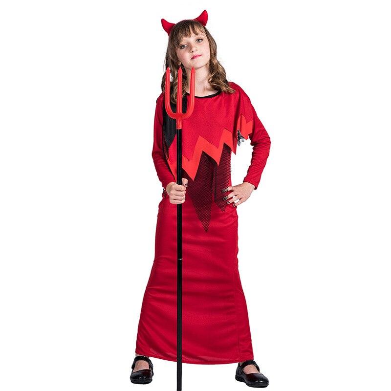 Fancy Demon Costume Cosplay For Girls Devil Dress Up Halloween Costume For Kids
