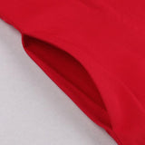 1950S Vintage Notched Red Elegant Midi Rockabilly Summer Pocket Side High Waist Cotton Pinup Dress