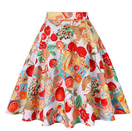 Robe Summer Travel Casual 50s 60s Women Skirt Lemon Floral Print Costume Cotton A-Line Knee-Length Plus Size Pin Up Swing Jurken