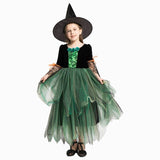 New Arrival Witch Costume For Girls Halloween Costume For Kids Purim Carnival Party Dress Up Suit