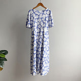 Summer Vintage A-Line Long Women Casual Floral Print Dress Puff Sleeve O-Neck Boho Dress Vestidos