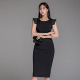 Women Bodycon Dress Sexy Slim Fit Party Sleeveless OL Clothes Office Lady Elegant Vestidos Dresses