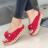 Women Sandals Flats Hemp Rope Soft Sole Summer Slippers Comfort Suede Platform Shoes Female Footwear
