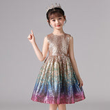 Pretty Sequin Flower Girl Dress Baby Girl Birthday Party Dress Kids Formal Wear Wedding Party Dress With Bow