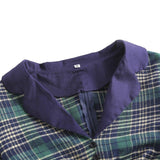Notched Collar Buttons Retro 50s Style Midi Elegant Plaid 3/4 Length Sleeve Winter Vintage Dress