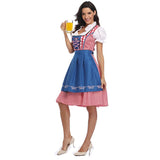Ladies Traditional Oktoberfest Costume Bavarian Plaid Dirndl Dress German Beer Wench Waitress Outfit Cosplay Fancy Party Dress