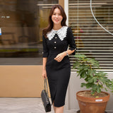 Female Elegant Office Lady Trumpet Dresses Summer Autumn Women Dress Sheath Bodycon Dresses