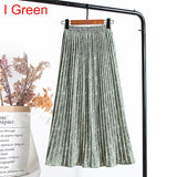 High Waist Floral Print Mid Calf Long Pleated Women Summer Vintage Elegant Chiffon Midi Skirt