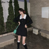 Black Y2K Vintage Kawaii Dress Women Patchwork Lolita Sweet Party Mini Dress Casual Korean Fashion Gothic Chic Dress Autumn 2021