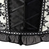 Halter Corset Sexy Bustier Lingerie Zipper Side Brocade Lace Flower Print Overbust Corset Vest Top Corselet for Women