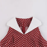 Red Polka Dot Cotton Sleeveless Robe Pin Up Swing Vintage 50s 60s Retro Dresses