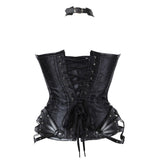 Plus Size Women Steampunk Sexy Corset Top Steel Boned Zipper Side Gothic Corsets Bustiers Waist Cincher Korsett Overbust Femme