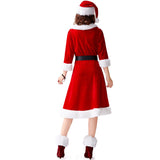 Adult Christmas clothes Women Dress Cosplay Costume V-Neck Festivals Party  One Piece Dress performance wear New Year's clothes