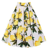 Sunflower Women Short Pleated Skirts Cotton High Waist Lemon Floral Polka Dot Printed HepburnY2K JK School Casual Skater