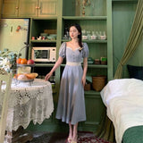 Vintage French Dress Women Retro Puff Sleeve Chiffon Dress Women 2020 Summer Korean Hepburn Style Elegant Dress Women 2020