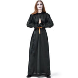 Halloween Cosplay Costumes for Women Black Nun Costume Terror Vampire Religious Sister Party Disguise Female Fancy For Adults