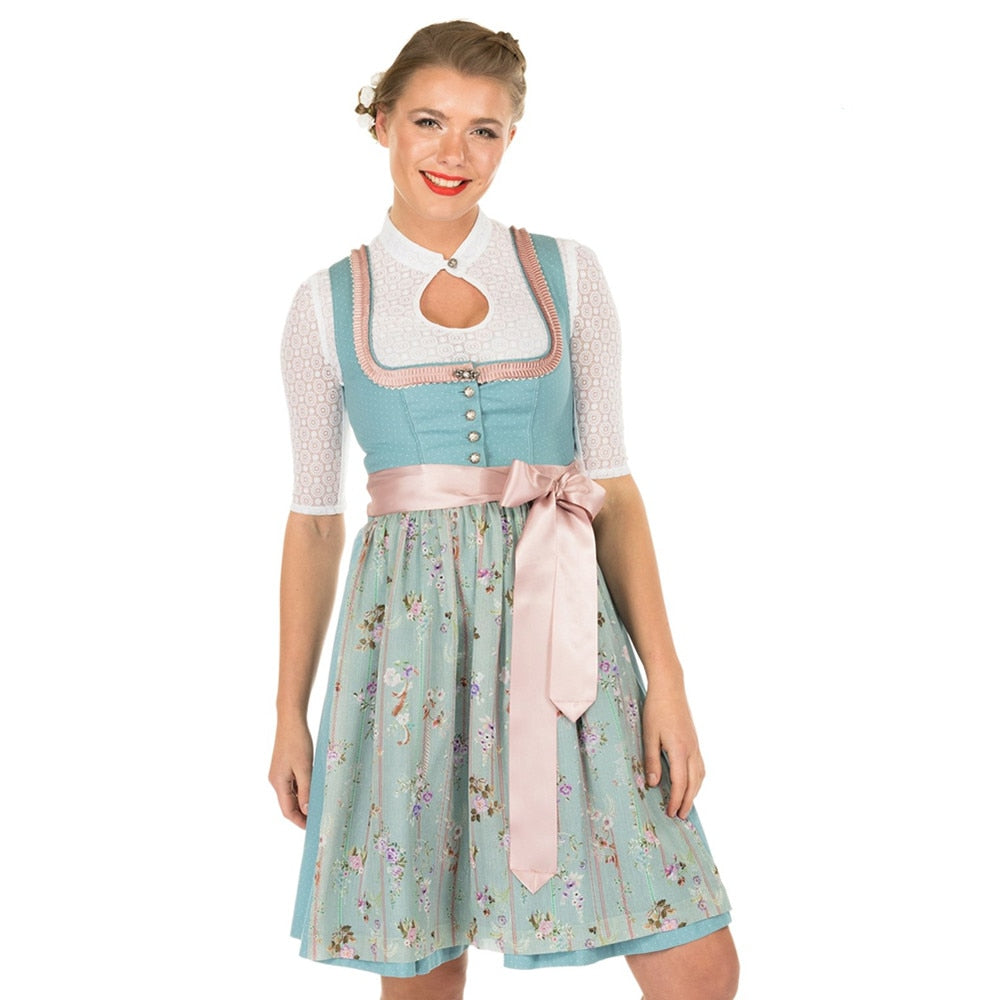 German Bavarian Oktoberfest Costume Ladies Beer Wench Waitress Serving Maid Costume Dirndl Dress
