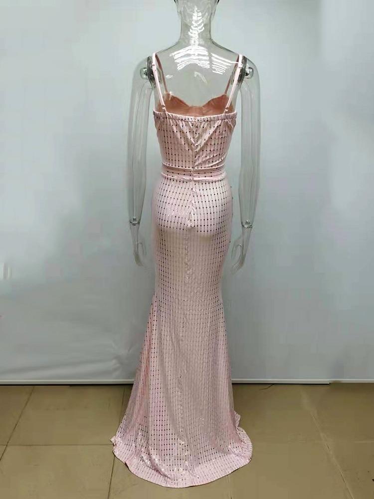 Gilding Floor-length Sexy Evening Dress Sleveless Gown Spaghetti Strap Mermaid Party Dress Backless Elegant Formal Dress New