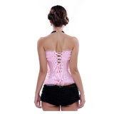 Sexy Satin Overbust Corset and Bustiers Tops with side Zipper Lace Bowknot Decorated Showgirl Body Shaper Plus Size XS-6XL