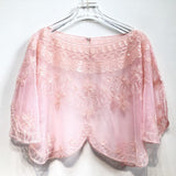 Vintage Boroque Embroidery Floral Sequin Shawl Elegant Sheer See-through Mesh Beaded 1920s Flappe