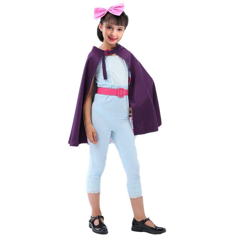 New Toy Story 4 Bo Peep Costume Cosplay For Girls Halloween Costume For Kids Carnival Party Suit Dress Up Clothing