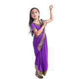 Charming Indian Girls Saree Costume Bollywood Princess Performance Party Dress Halloween Costume For Kids Carnival Clothing