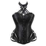 Plus Size Women Steampunk Sexy Corset Top Steel Boned Zipper Side Gothic Corsets Bustiers Waist Cincher Korsett Overbust Femme