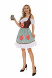 Lady Oktoberfest Costume Traditional Bavarian Dirndl German Beer Wench Waitress Cosplay Outfit Halloween Fancy Party Dress