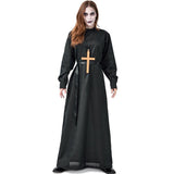 Halloween Cosplay Costumes for Women Black Nun Costume Terror Vampire Religious Sister Party Disguise Female Fancy For Adults