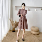 2021 Spring Autumn Women Knit Long Sleeve Dress Solid Casual Bottom Mini Vestidos