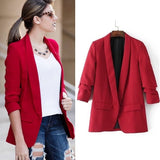 Slim Blazers Women Suit Jacket Work Office Lady Suit None Button Business Blazer Coat