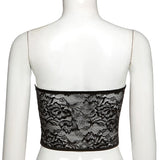Strapless Lace Corset Sexy Hollow Out Sleeveless Bustier Crop Top