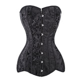 Lace Up Corset 14 Steel Bones Long Torso Bustiers Corsets Top Overbust Corselet  Gothic Clothing Corsage Medieval Ladies