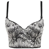 New Cropped With Built in Bra Gold Sequins Party Hot Chick Sexy Women Crop Top Spaghetti Strap Corsets Bustier