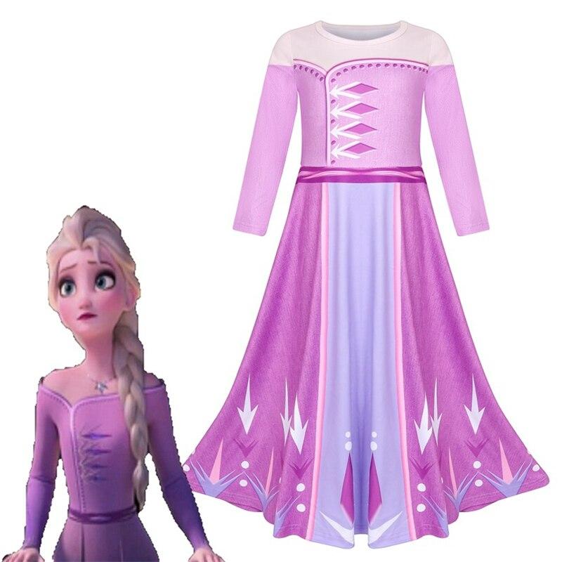 New Arrival Girls Elsa Costume Cosplay Snow Queen Dress Halloween Christmas Costume For Kids