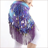 Belly Dancing Belt Colorful Waist Belly Dance Hip Scarf Belt Decor Coins Beads Sequins Fringed Triangle Skirt