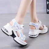 Fashion Sequins Platform Sandals Summer Air Cushion Wedges Shoes Woman New Chunky Heels Soprts Sandalias