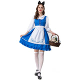 Women's Maid Outfit Lolita Dress Alice in Wonderland Costume Cosplay Halloween Party Dress Up Suit