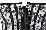 Halter Corset Sexy Bustier Lingerie Zipper Side Brocade Lace Flower Print Overbust Corset Vest Top Corselet for Women