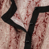 Vintage Summer Women Retro Short Sleeve Button Robe Pin Up Swing Long Casual Dress Streetwear