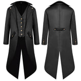 Medieval Tuxedo Steam Punk Retro Men Cosplay Long Coat Dress Suit