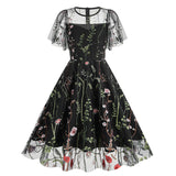 New 1950s Floral Patchwork Lace Dress